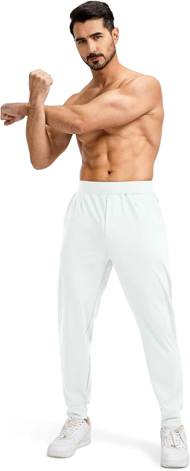 Blouty Men's Joggers Pants with Zipper Pockets Stretch Workout Athletic Sweatpants Gym Golf Joggers for Men Casual Running