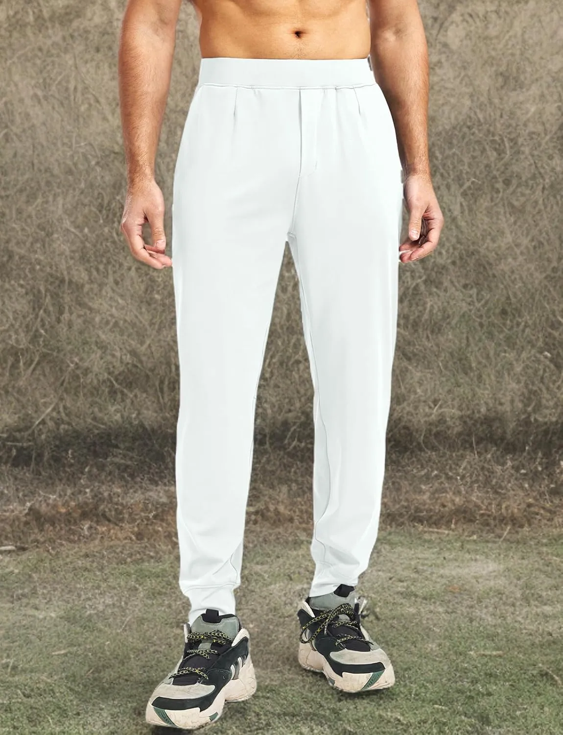 Blouty Men's Joggers Pants with Zipper Pockets Stretch Workout Athletic Sweatpants Gym Golf Joggers for Men Casual Running