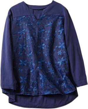 Boho Embroidered Tops for Women 2025 Cotton Linen Peasant Blouses Summer Lantern Sleeve Bohemian Shirts Tees Tunics