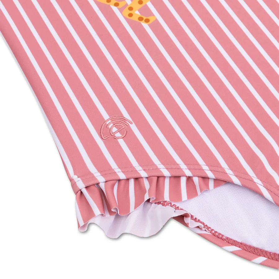 Boldlines | Red/White Striped Girls Swimsuit