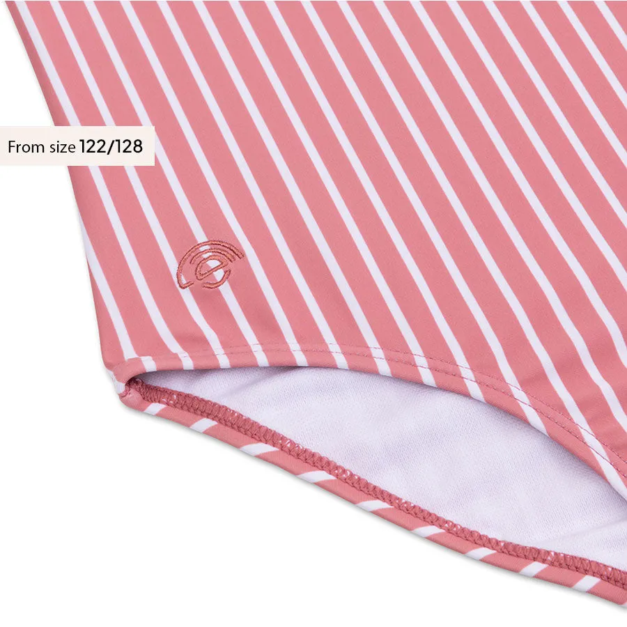 Boldlines | Red/White Striped Girls Swimsuit