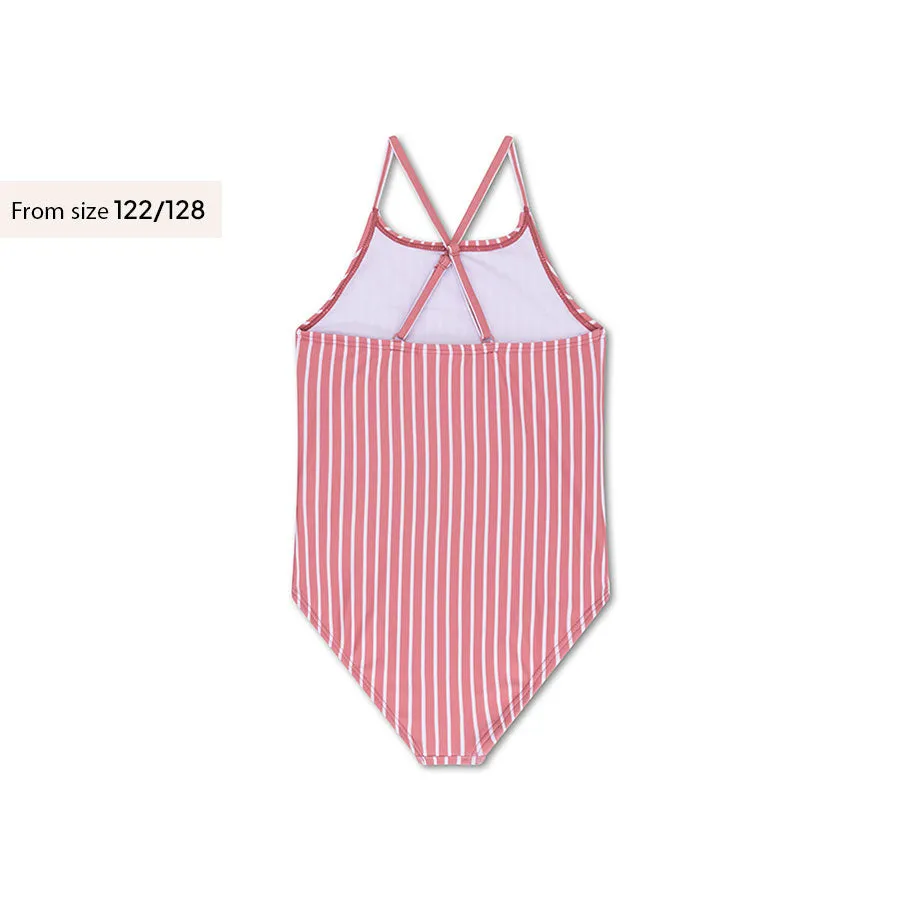 Boldlines | Red/White Striped Girls Swimsuit
