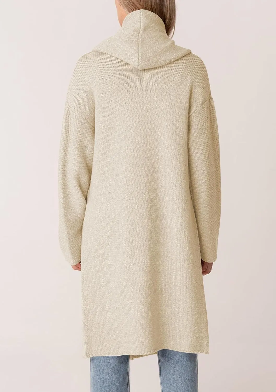 Cakulo Womens Oversized Long Cardigan Sweaters Hooded Duster Cardigans 2024 Trendy Fall Open Front Coatigan