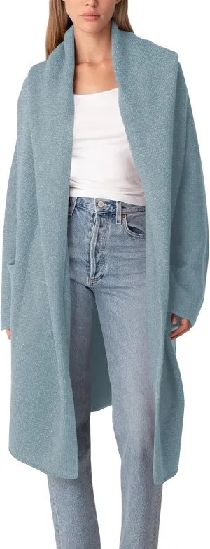 Cakulo Womens Oversized Long Cardigan Sweaters Hooded Duster Cardigans 2024 Trendy Fall Open Front Coatigan