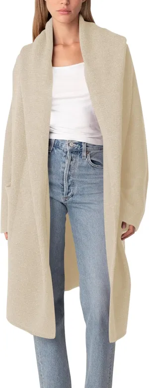Cakulo Womens Oversized Long Cardigan Sweaters Hooded Duster Cardigans 2024 Trendy Fall Open Front Coatigan