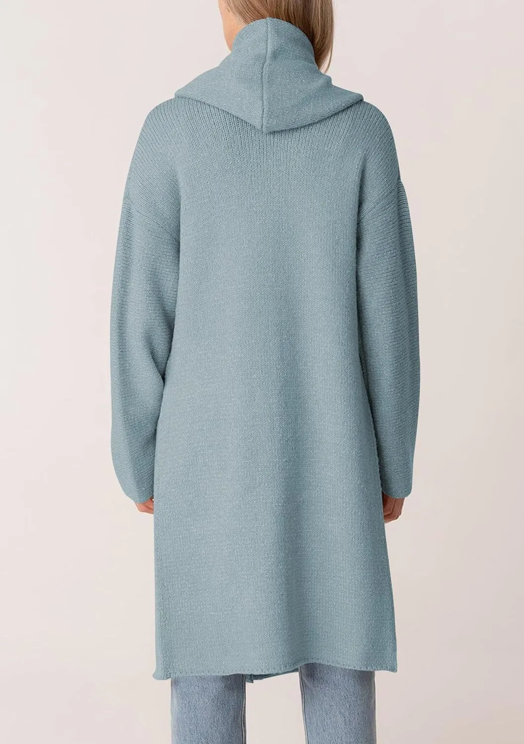 Cakulo Womens Oversized Long Cardigan Sweaters Hooded Duster Cardigans 2024 Trendy Fall Open Front Coatigan