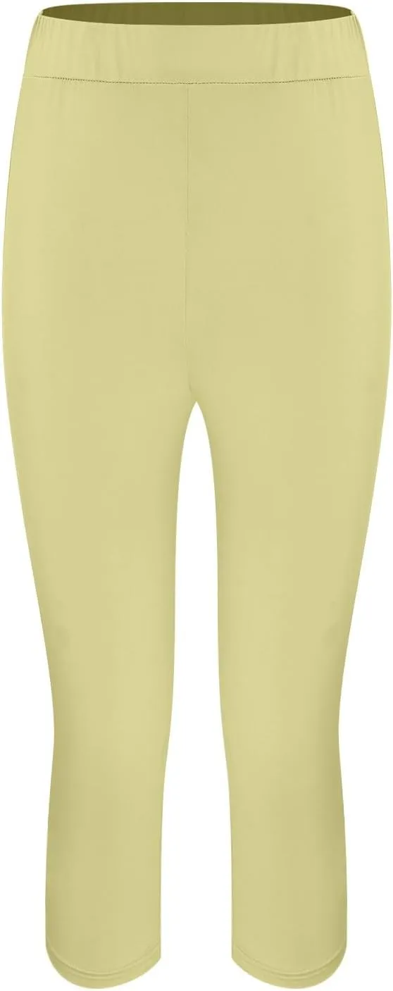 Capri Leggings for Women High Waist Tummy Control Summer Beach Pants Lightweight Stretchy Workout Yoga Leggings Cropped Pants