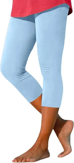 Capri Leggings for Women High Waist Tummy Control Summer Beach Pants Lightweight Stretchy Workout Yoga Leggings Cropped Pants