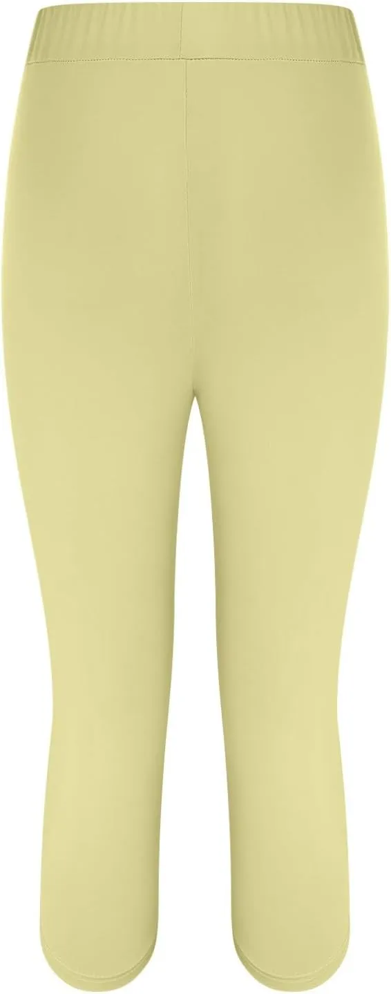 Capri Leggings for Women High Waist Tummy Control Summer Beach Pants Lightweight Stretchy Workout Yoga Leggings Cropped Pants