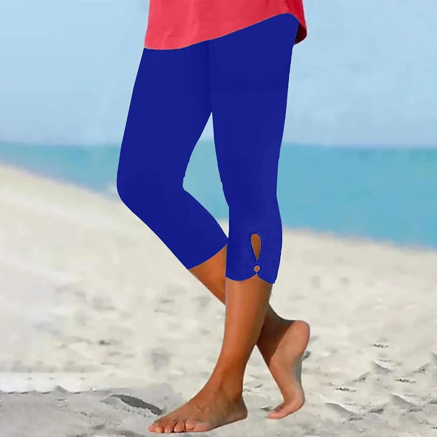 Capri Leggings for Women Summer Dressy Cropped Workout Yoga Leggings Stretch Pants High Waist Gym Compression Capris