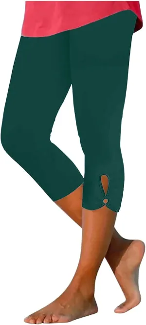 Capri Leggings for Women Summer Dressy Cropped Workout Yoga Leggings Stretch Pants High Waist Gym Compression Capris