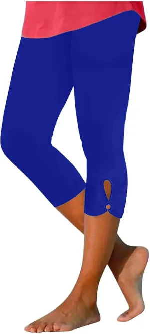 Capri Leggings for Women Summer Dressy Cropped Workout Yoga Leggings Stretch Pants High Waist Gym Compression Capris