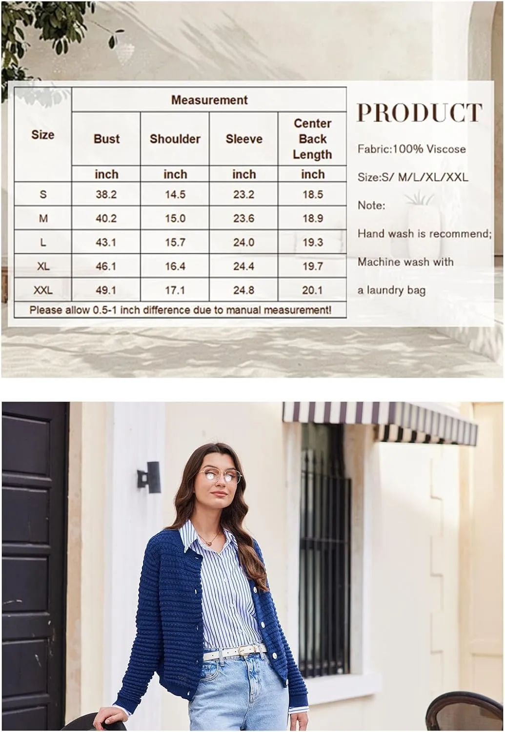 Cardigan Sweaters for Women Open Front Casual Long Sleeve Sweater Coat Trendy Button Down Cropped Jackets