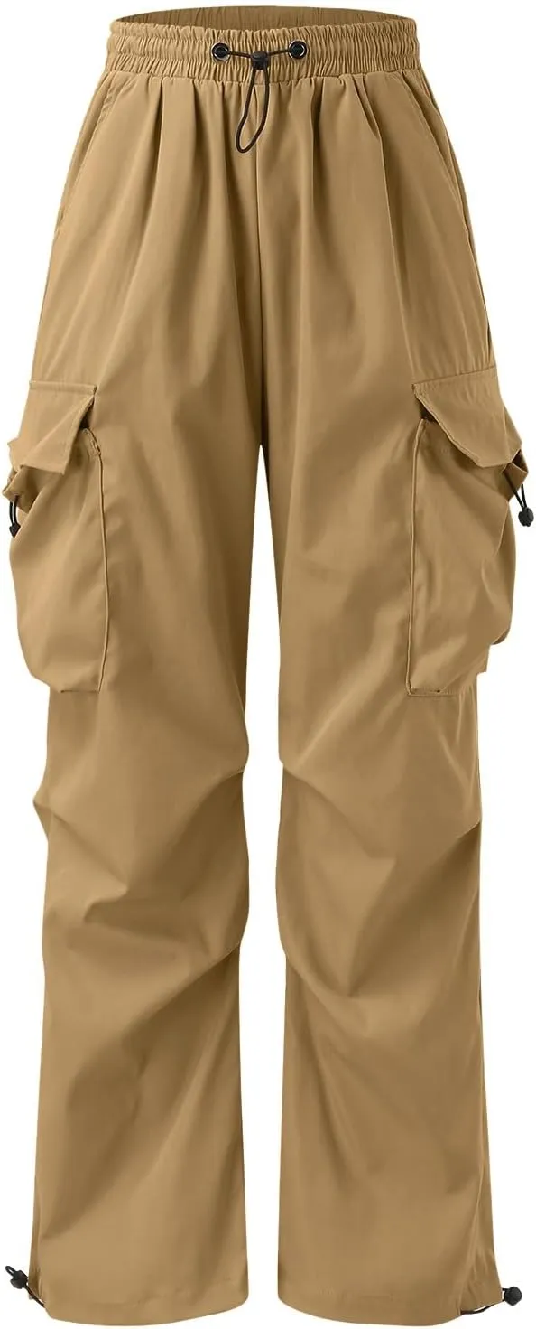Cargo Pant Men Cotton Stretchy Casual Joggers Elastic Waist Drawstring Hip Hop Pant Multi Pockets