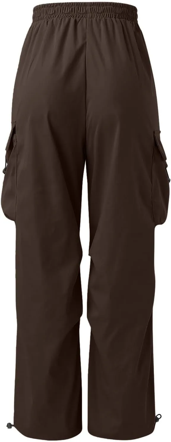 Cargo Pants for Men Baggy Drawstring Parachute Pant with Pockets Casual Athletic Trousers Joggers Streetwear