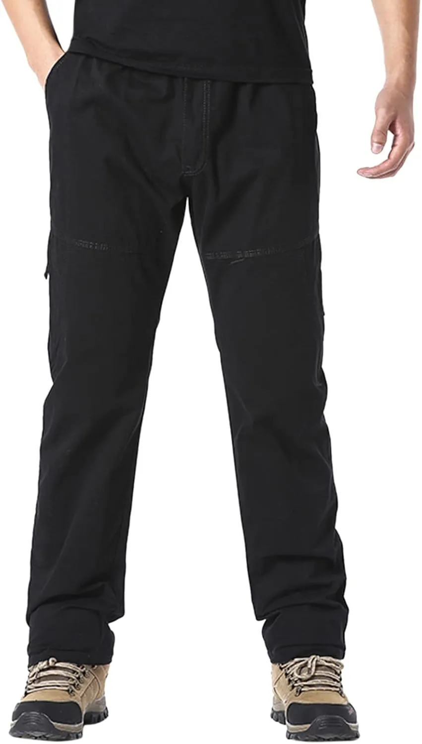 Cargo Pants for Men Relaxed Fit Fleece Athletic Sweatpant Basic Running Drawstring Joggers Workout Sweat Pants Mens