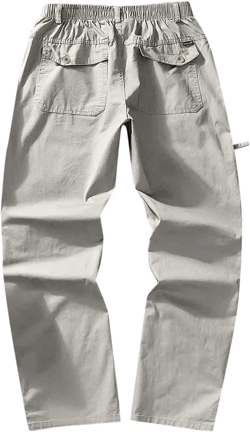 Cargo Pants for Men Relaxed Fit Fleece Athletic Sweatpant Basic Running Drawstring Joggers Workout Sweat Pants Mens