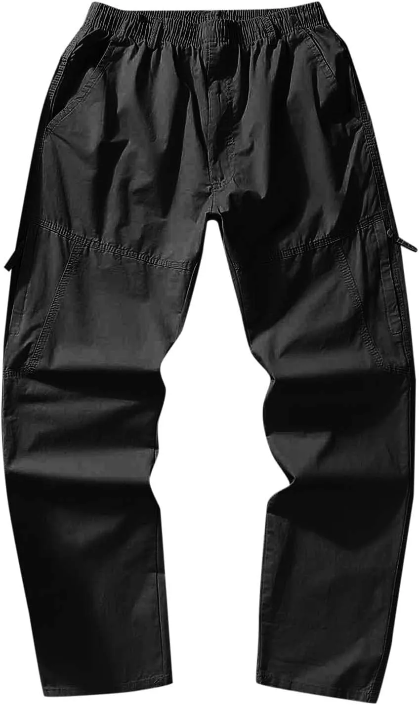 Cargo Pants for Men Relaxed Fit Fleece Athletic Sweatpant Basic Running Drawstring Joggers Workout Sweat Pants Mens