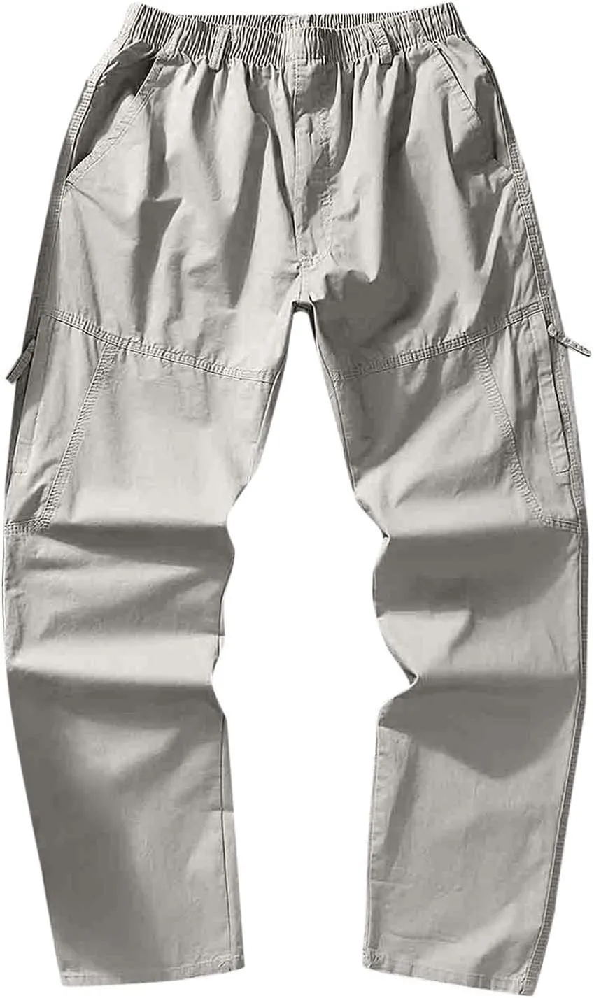 Cargo Pants for Men Relaxed Fit Fleece Athletic Sweatpant Basic Running Drawstring Joggers Workout Sweat Pants Mens