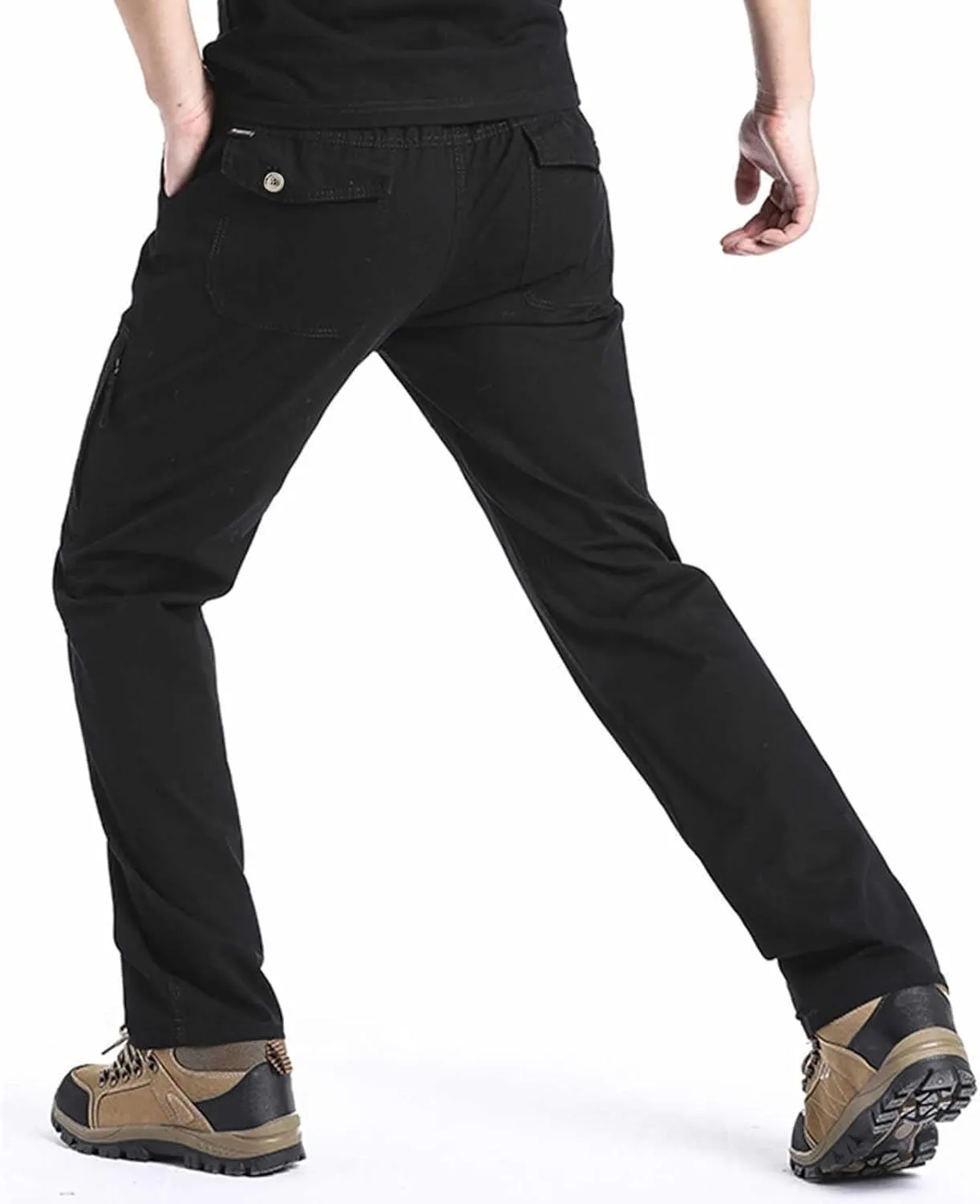 Cargo Pants for Men Relaxed Fit Fleece Athletic Sweatpant Basic Running Drawstring Joggers Workout Sweat Pants Mens
