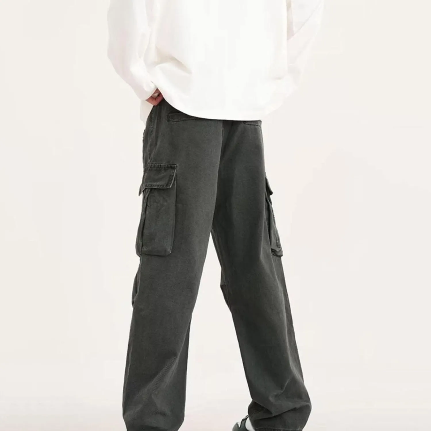 Cargo Pants for Men Relaxed Fit Men Mens Autumn and Winter High Street Fashion Leisure Loose Sports Running Patchwork
