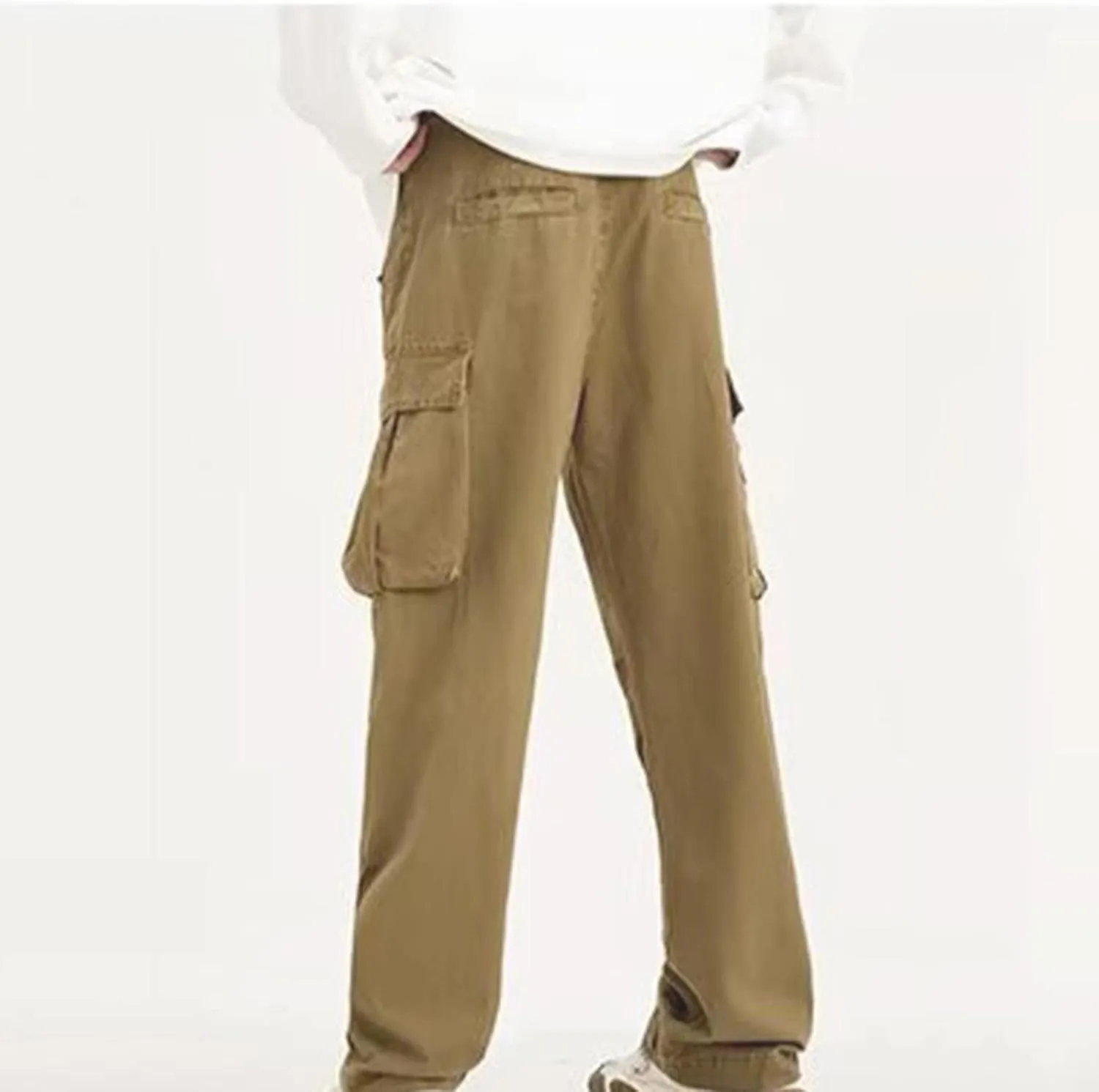 Cargo Pants for Men Relaxed Fit Men Mens Autumn and Winter High Street Fashion Leisure Loose Sports Running Patchwork