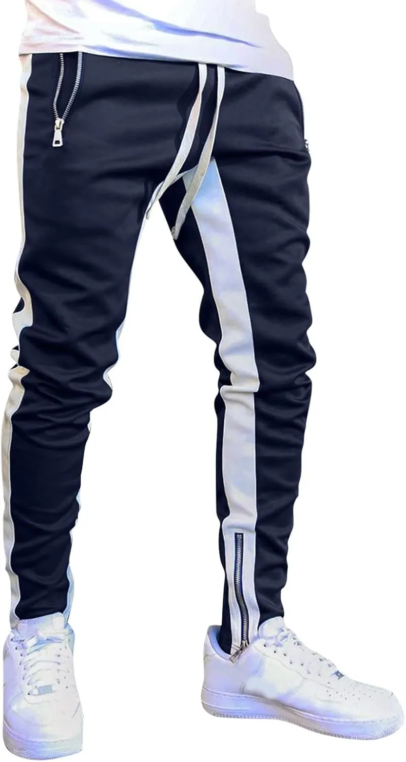 Cargo Pants for Men Relaxed Fit Men's Elastic Waist Drawstring Long Pants Solid Color Pockets Casual Loose Trousers