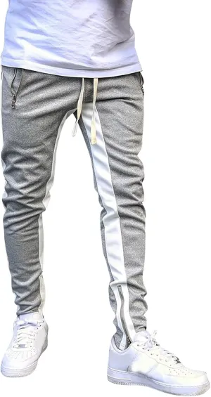 Cargo Pants for Men Relaxed Fit Men's Elastic Waist Drawstring Long Pants Solid Color Pockets Casual Loose Trousers