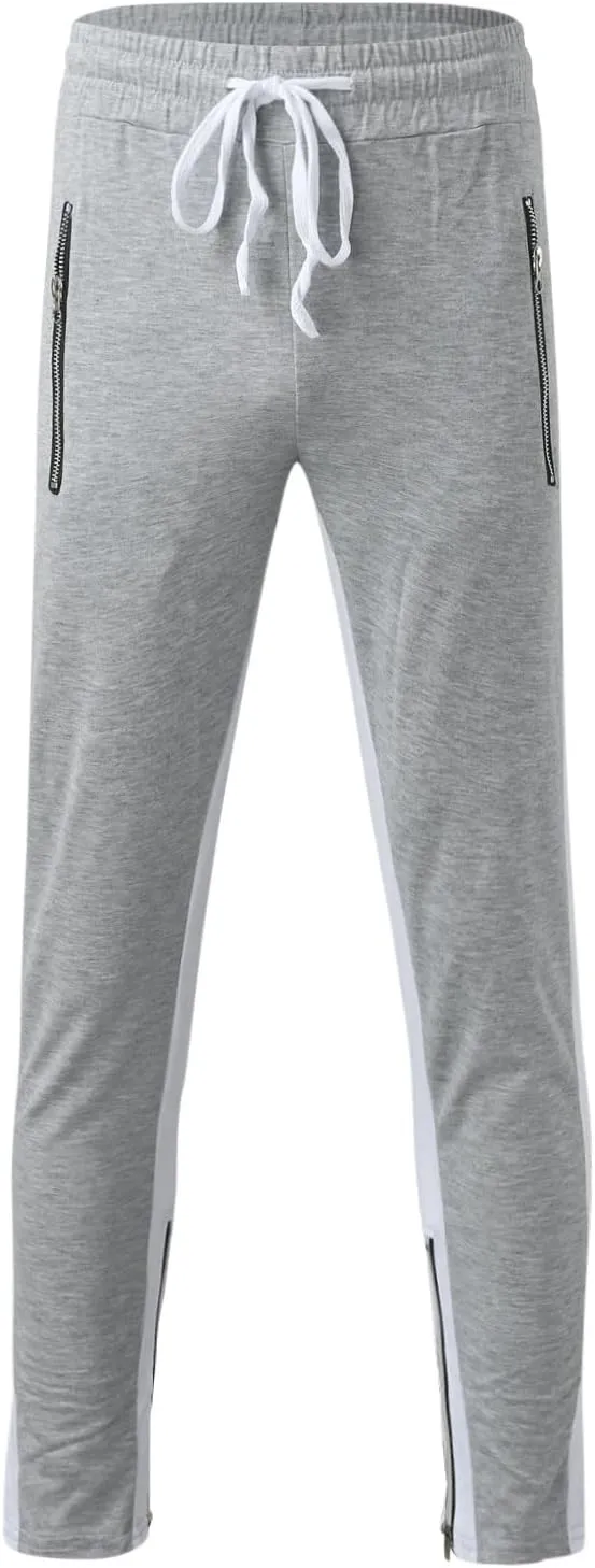 Cargo Pants for Men Relaxed Fit Men's Elastic Waist Drawstring Long Pants Solid Color Pockets Casual Loose Trousers