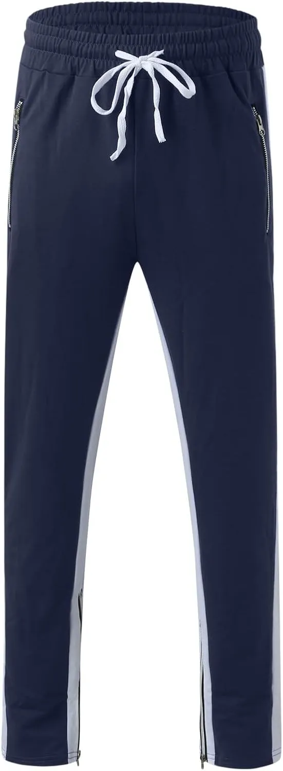 Cargo Pants for Men Relaxed Fit Men's Elastic Waist Drawstring Long Pants Solid Color Pockets Casual Loose Trousers