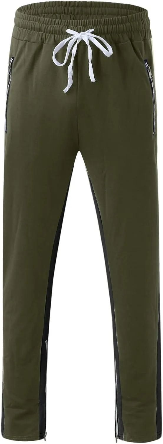 Cargo Pants for Men Relaxed Fit Men's Elastic Waist Drawstring Long Pants Solid Color Pockets Casual Loose Trousers