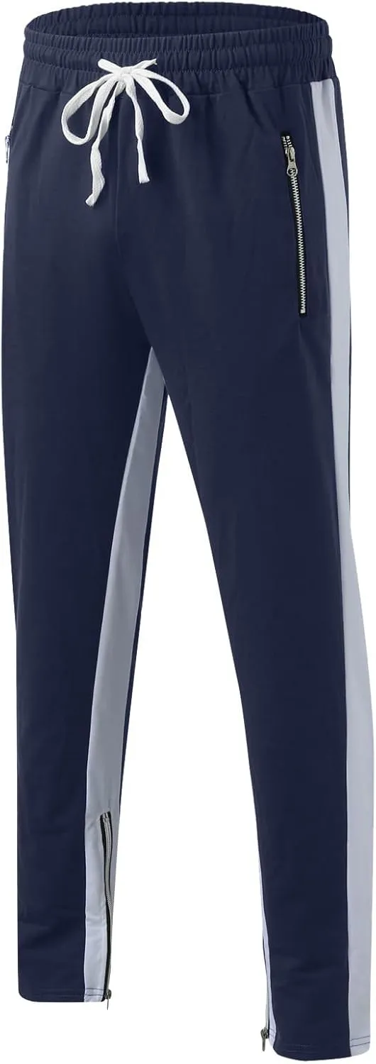 Cargo Pants for Men Relaxed Fit Men's Elastic Waist Drawstring Long Pants Solid Color Pockets Casual Loose Trousers