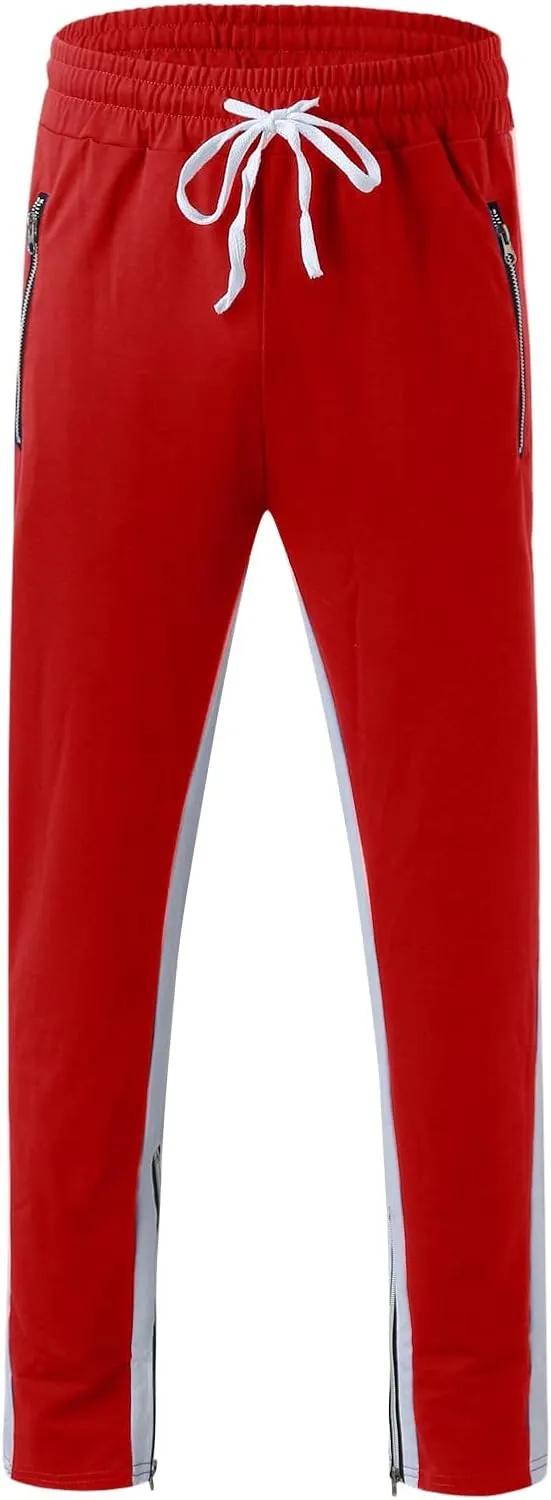 Cargo Pants for Men Relaxed Fit Men's Elastic Waist Drawstring Long Pants Solid Color Pockets Casual Loose Trousers