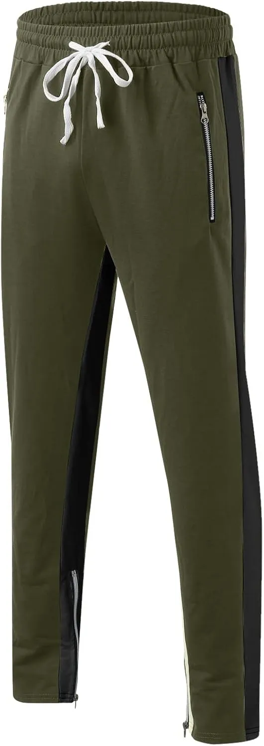 Cargo Pants for Men Relaxed Fit Men's Elastic Waist Drawstring Long Pants Solid Color Pockets Casual Loose Trousers