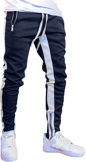 Cargo Pants for Men Relaxed Fit Men's Elastic Waist Drawstring Long Pants Solid Color Pockets Casual Loose Trousers