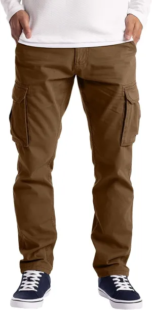 Cargo Pants for Men Relaxed Fit Plus Size Athletic Elastic Waist Drawstring Joggers Casual Closed Bottom Lounge Pants