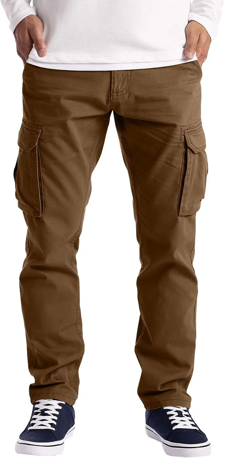 Cargo Pants for Men Relaxed Fit Plus Size Athletic Elastic Waist Drawstring Joggers Casual Closed Bottom Lounge Pants