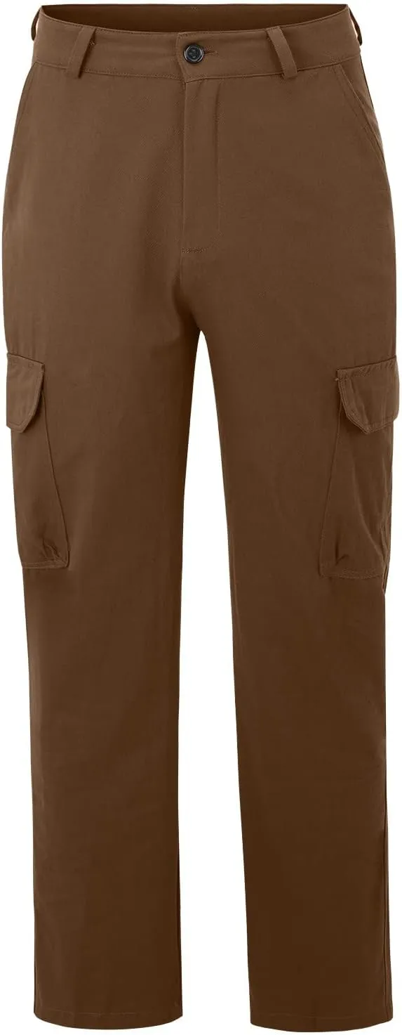 Cargo Pants for Men Relaxed Fit Plus Size Athletic Elastic Waist Drawstring Joggers Casual Closed Bottom Lounge Pants