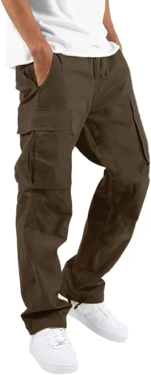 Cargo Pants for Men Relaxed Fit Trouser Baggy Jogger Pants Pockets Men's Pants Mens Active Athletic Sweatpants Fleece