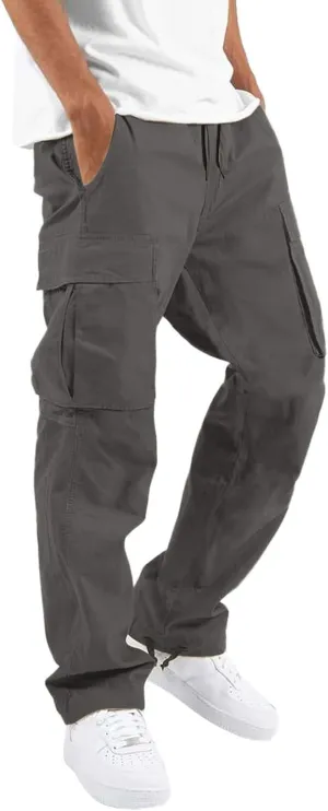 Cargo Pants for Men Relaxed Fit Trouser Baggy Jogger Pants Pockets Men's Pants Mens Active Athletic Sweatpants Fleece