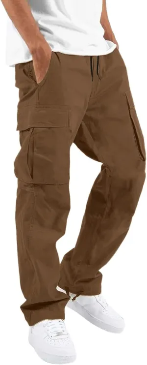 Cargo Pants for Men Relaxed Fit Trouser Baggy Jogger Pants Pockets Men's Pants Mens Active Athletic Sweatpants Fleece