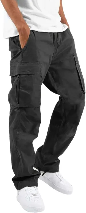 Cargo Pants for Men Relaxed Fit Trouser Baggy Jogger Pants Pockets Men's Pants Mens Active Athletic Sweatpants Fleece