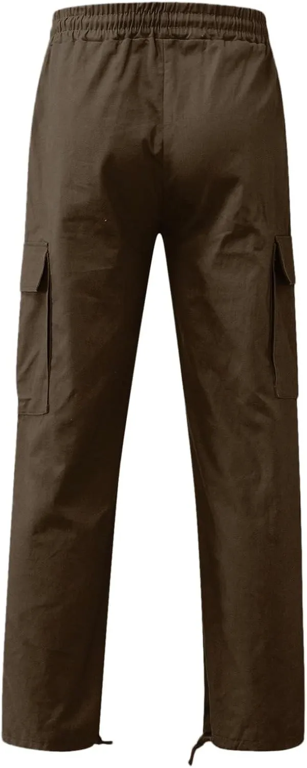 Cargo Pants for Men Relaxed Fit Trouser Baggy Jogger Pants Pockets Men's Pants Mens Active Athletic Sweatpants Fleece