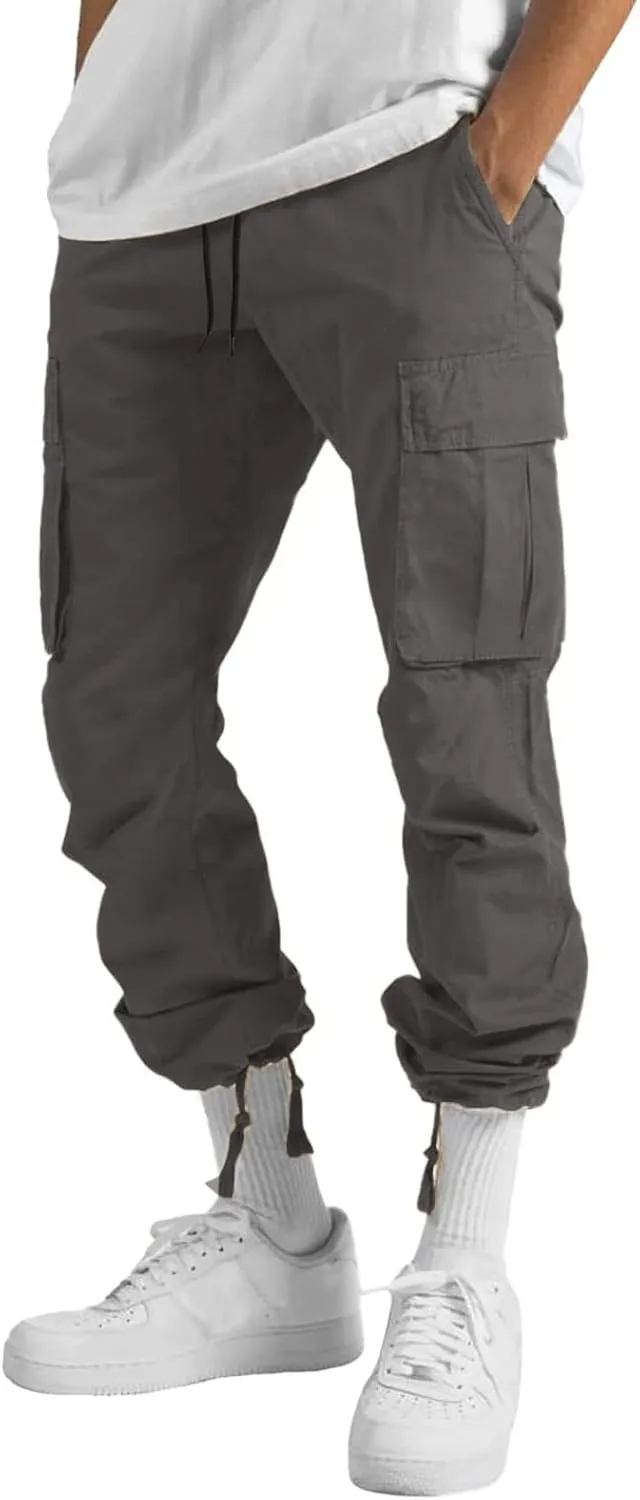 Cargo Pants for Men Relaxed Fit Trouser Baggy Jogger Pants Pockets Men's Pants Mens Active Athletic Sweatpants Fleece