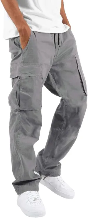Cargo Pants for Men Relaxed Fit Trouser Baggy Jogger Pants Pockets Men's Pants Mens Active Athletic Sweatpants Fleece