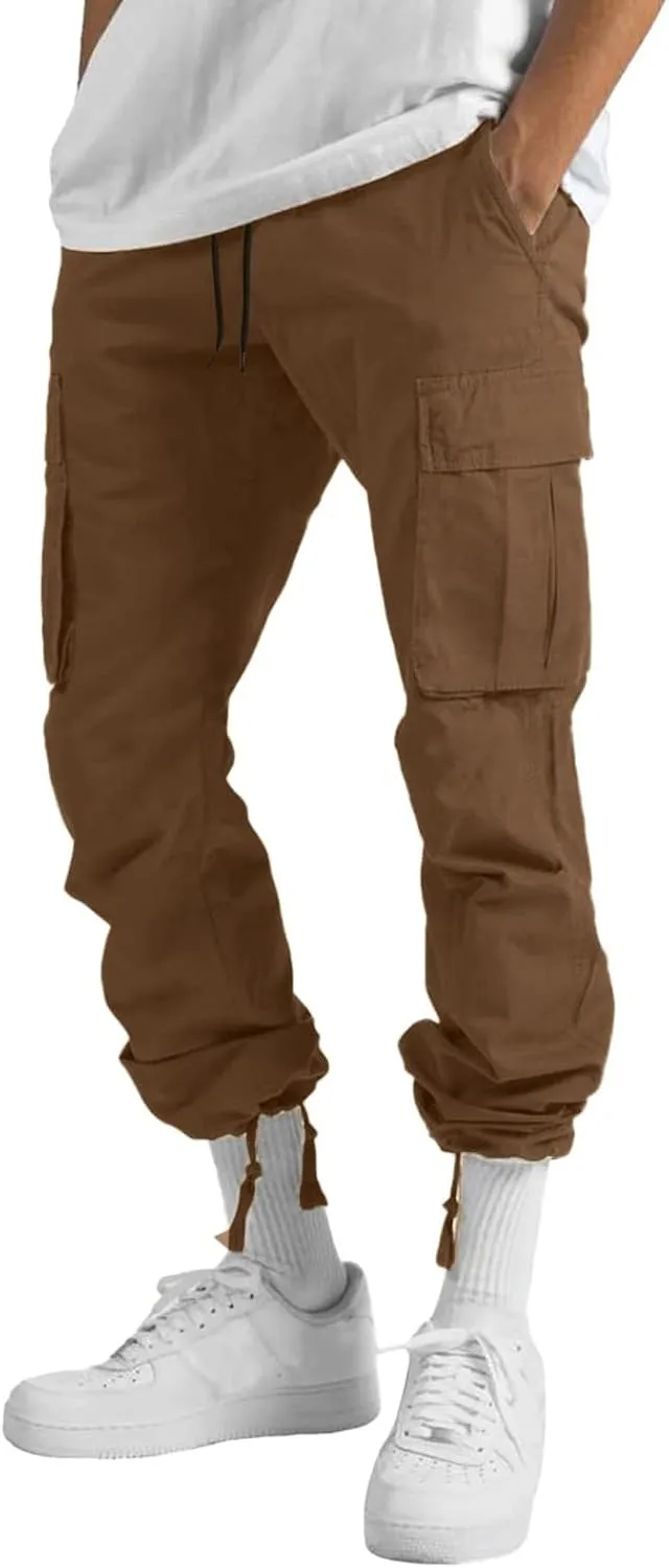Cargo Pants for Men Relaxed Fit Trouser Baggy Jogger Pants Pockets Men's Pants Mens Active Athletic Sweatpants Fleece