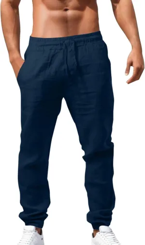 Cargo Work Pant Men's Elasticated Waist Casual Cargo Chino Pants Workout Gym Sweatpant Joggers