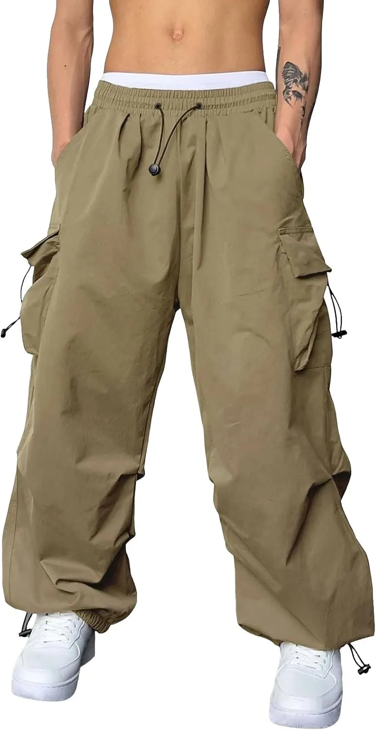 Cargo Work Pant Mens Twill Casual Cargo Chino Pants Sports Gym Sweatpant with Pockets Loose Fit Joggers