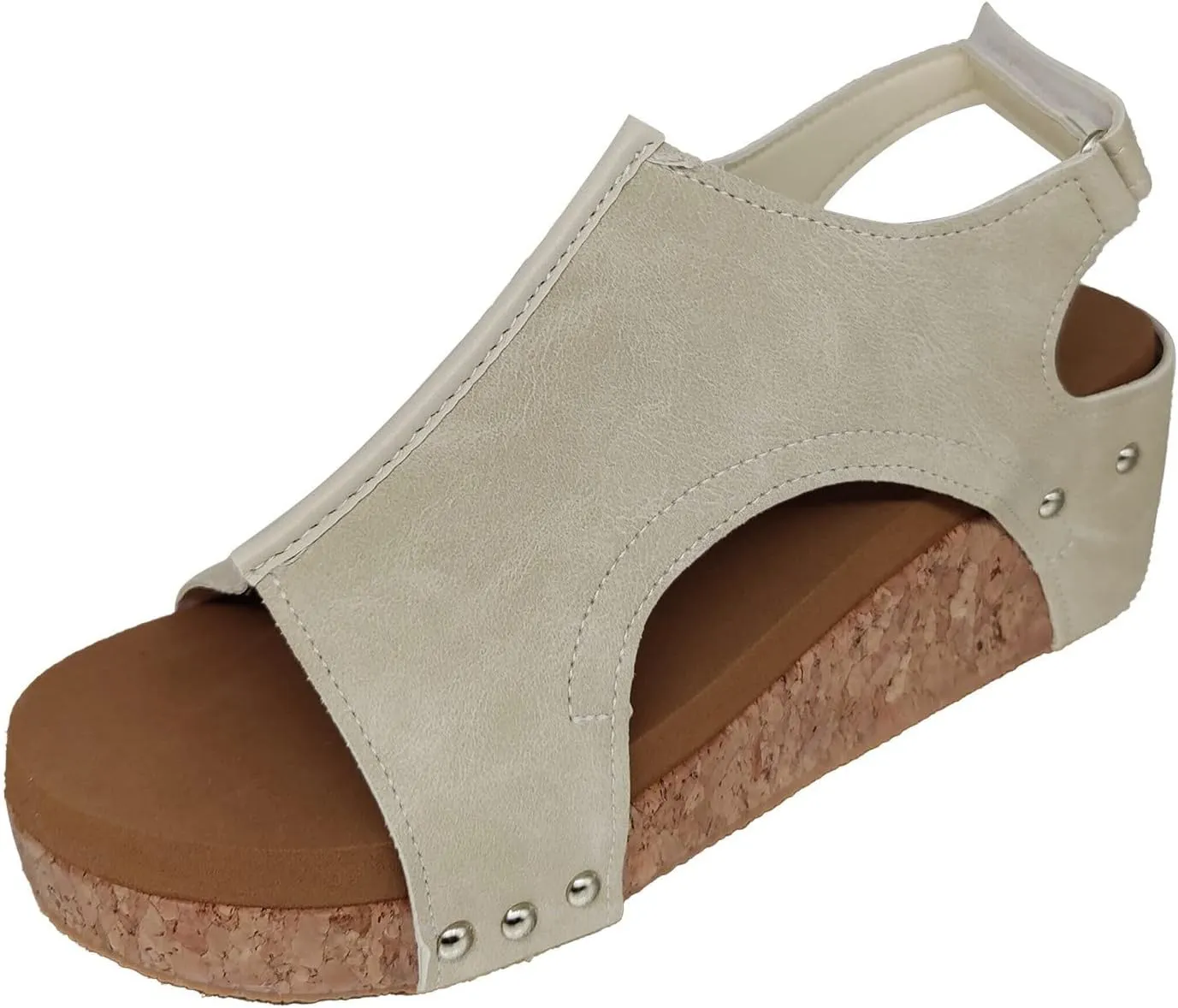 Cathalem Summer Sandals for Women 2024, Open Toe Buckle Ankle Strap Espadrilles Wedge Sandals Outdoor Beach Sandals