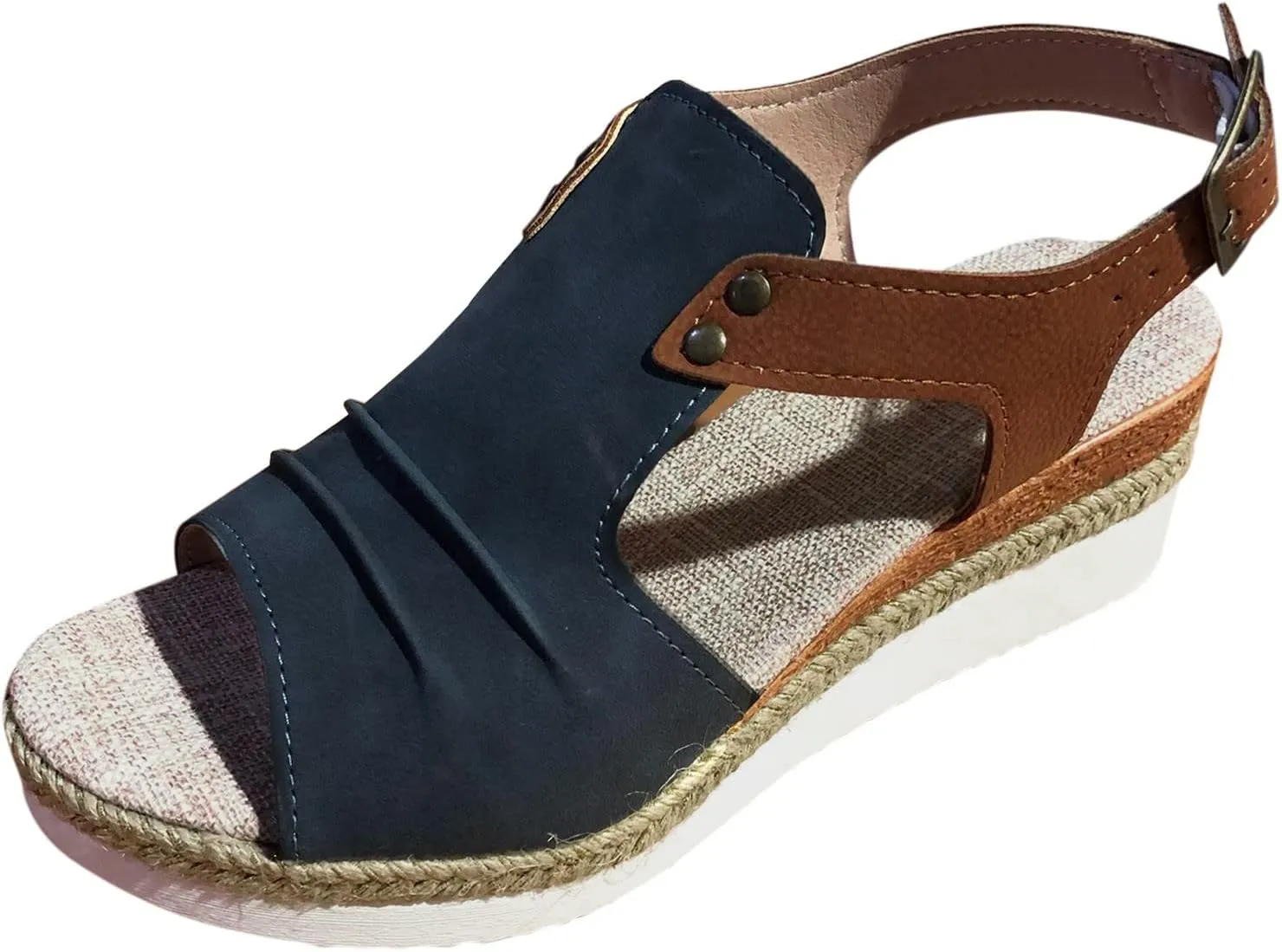 Cathalem Wedge Sandals for Women, Espadrilles for Women Open Toe Ankle Strap Wedge Heels Sandals Dressy Summer